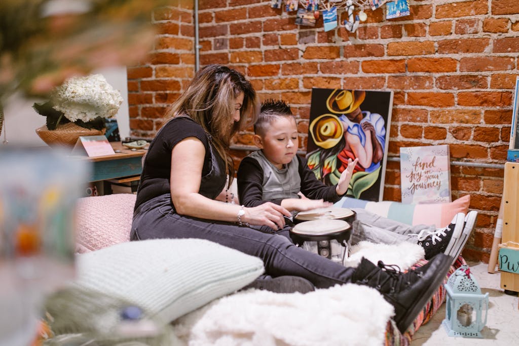 Girl in Black Shirt Sitting on Chair